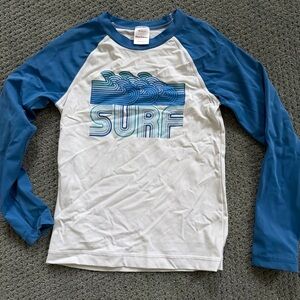 Hanna Andersson Boys Rash Guard Swim Shirt Blue White Surf Graphic Size 8
